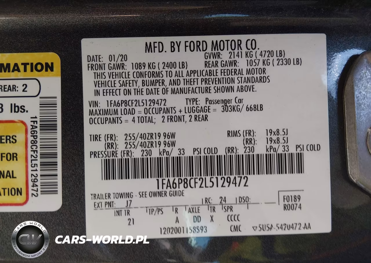 2020 Ford Mustang Gt Fastback VIN:1FA6P8CF2L5129472 - 9