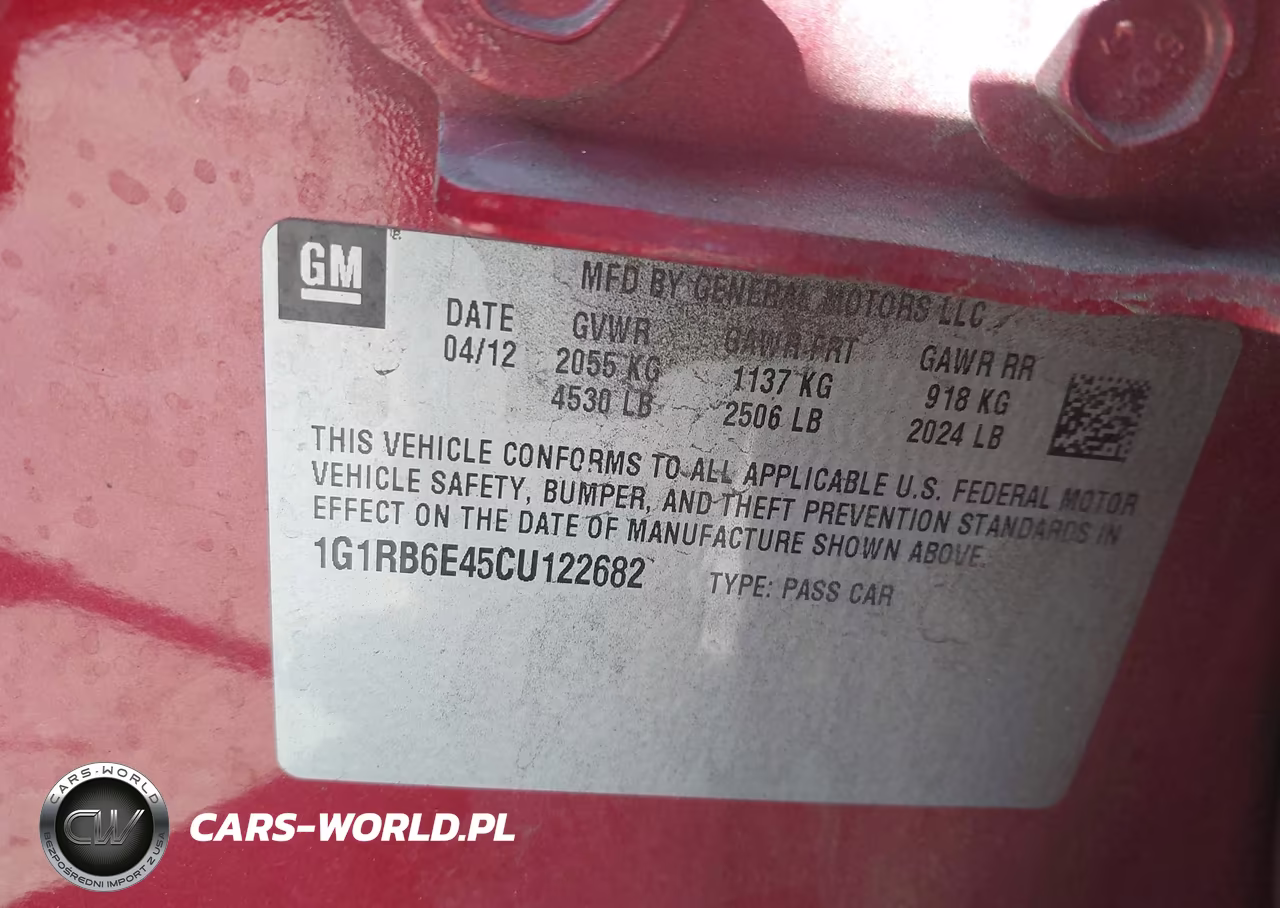2012 Chevrolet Volt VIN:1G1RB6E45CU122682 - 9