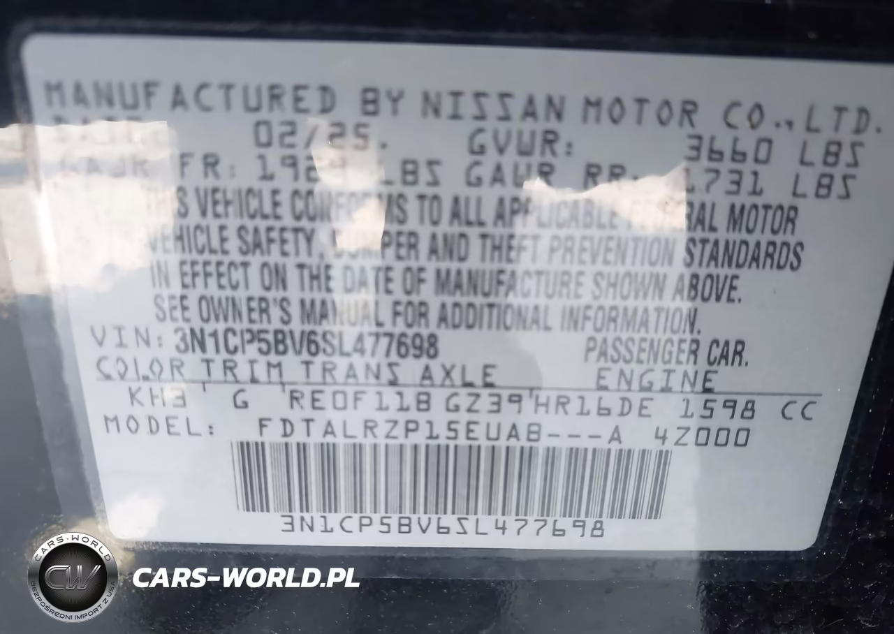 2025 Nissan Kicks Play S VIN:3N1CP5BV6SL477698 - 9