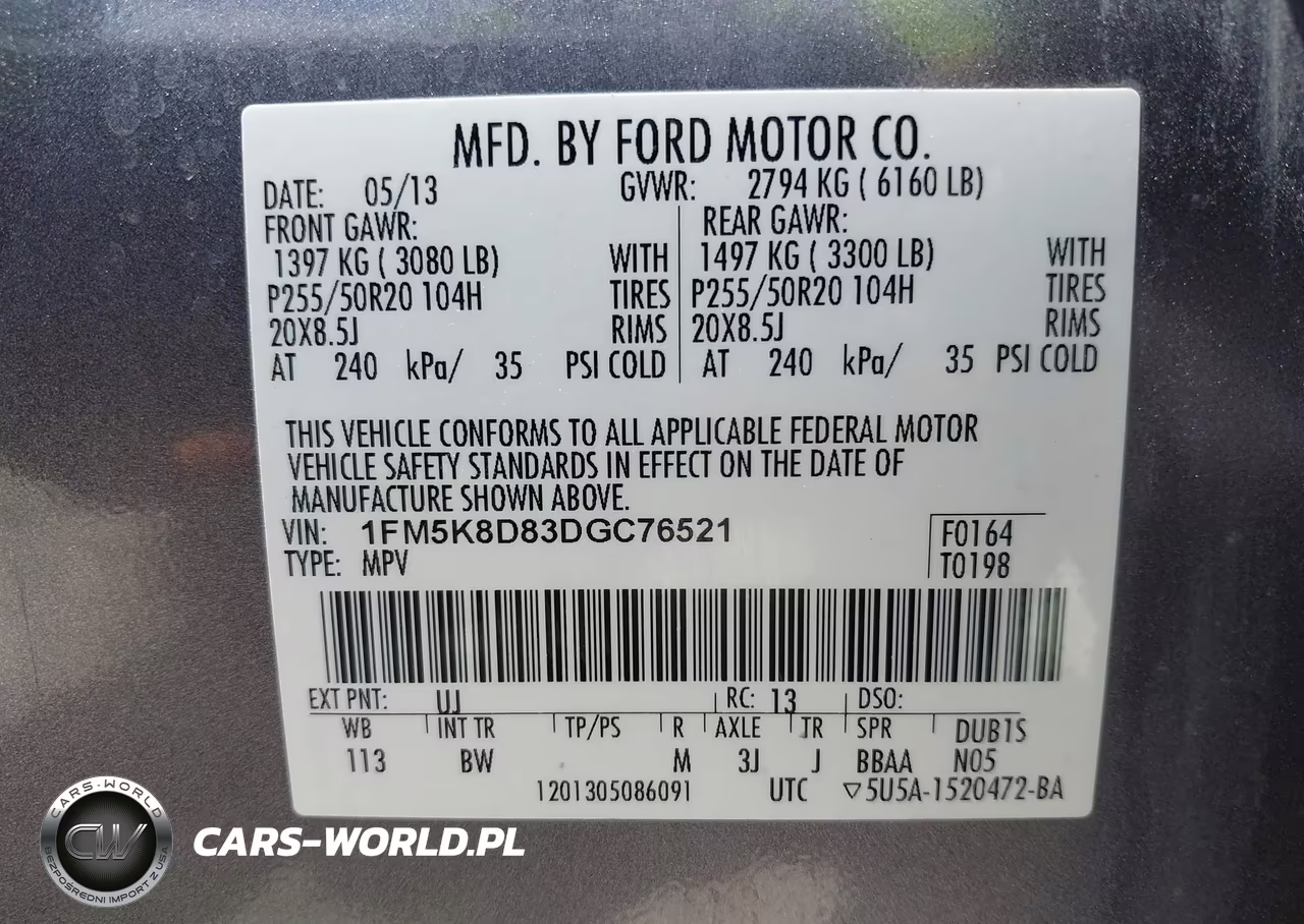 2013 Ford Explorer Xlt VIN:1FM5K8D83DGC76521 - 9