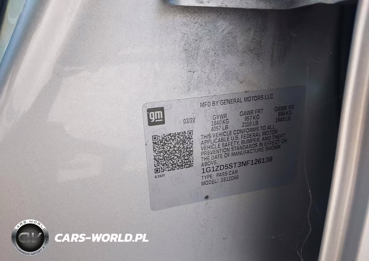 2022 Chevrolet Malibu Fwd Lt VIN:1G1ZD5ST3NF126138 - 9
