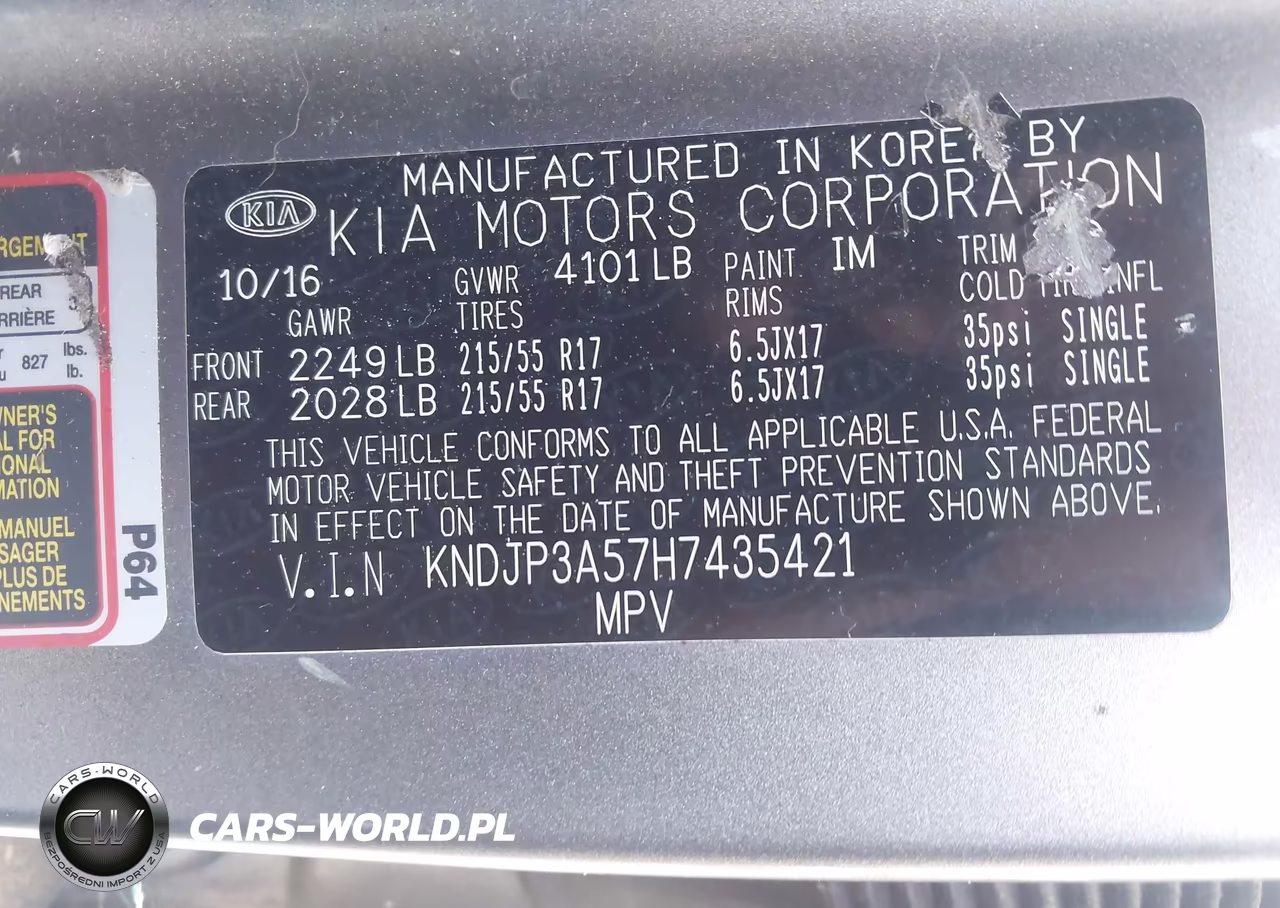 2017 Kia Soul + VIN:KNDJP3A57H7435421 - 9