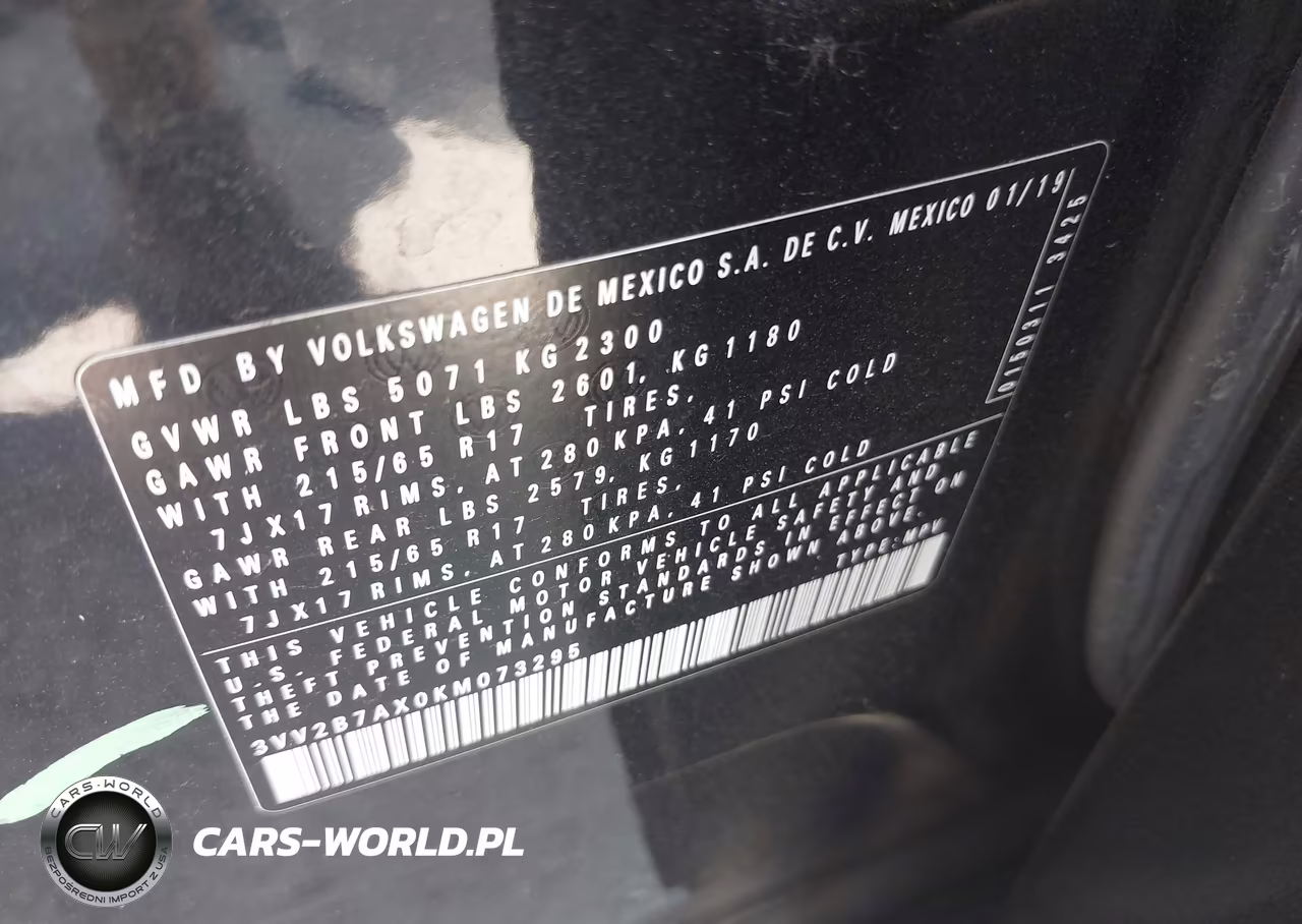 2019 Volkswagen Tiguan 2.0T Se-2.0T Sel-2.0T Sel R-Line-2.0T Sel R-Line Black VIN:3VV2B7AX0KM073295 - 9