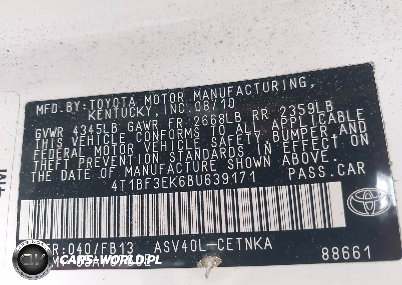 2011 Toyota Camry Le VIN:4T1BF3EK6BU639171 - 9