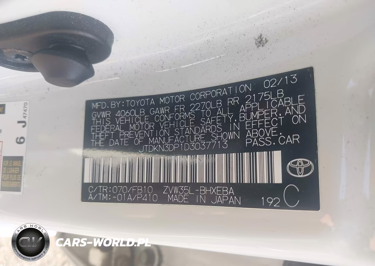 2013 Toyota Prius Plug-In VIN:JTDKN3DP1D3037713 - 9