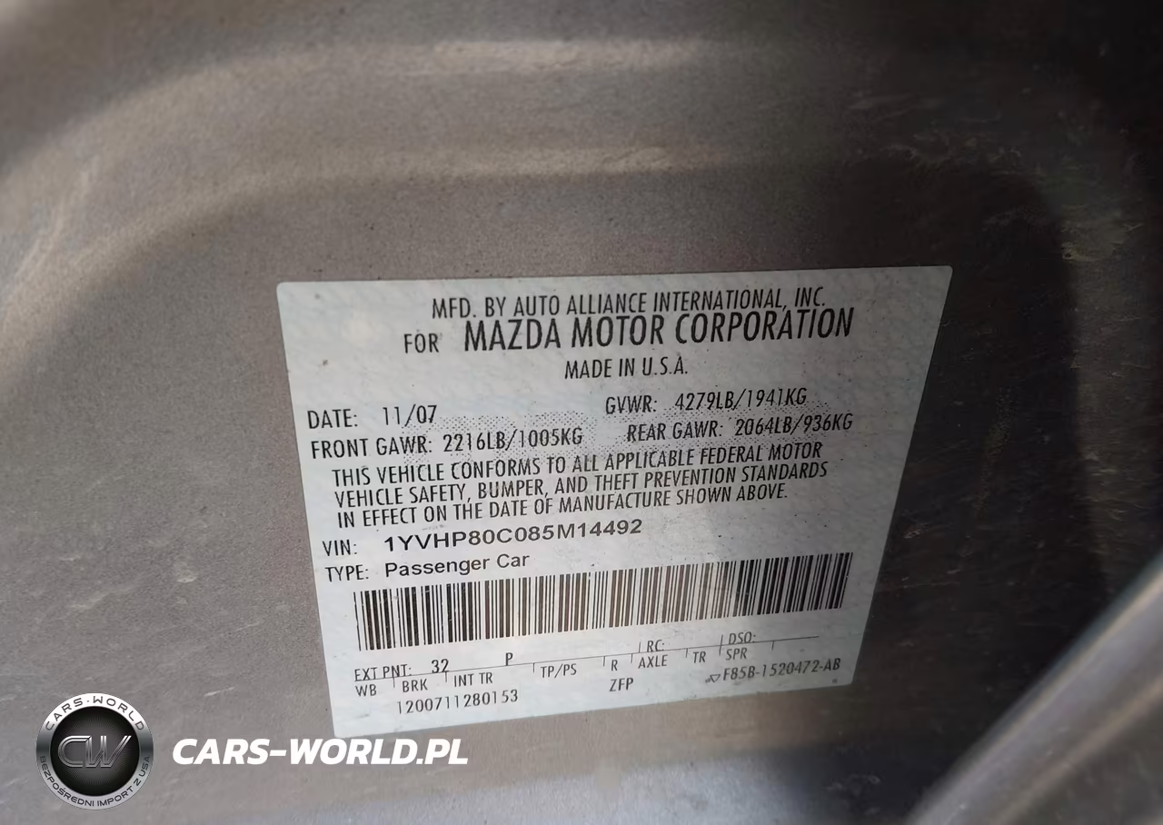 2008 Mazda Mazda6 I Sport Ve VIN:1YVHP80C085M14492 - 9