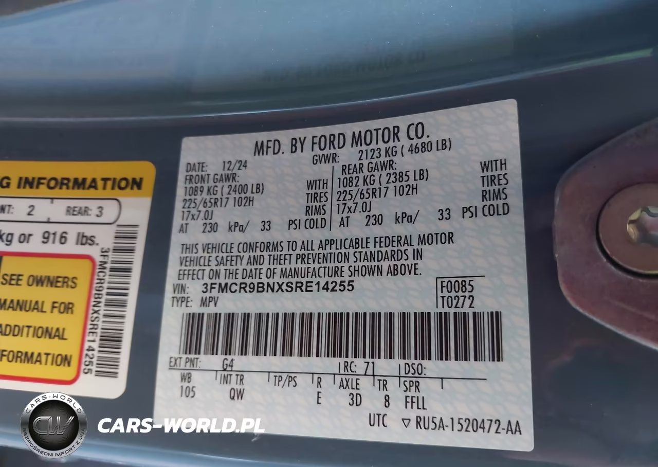 2025 Ford Bronco Sport Big Bend VIN:3FMCR9BNXSRE14255 - 9