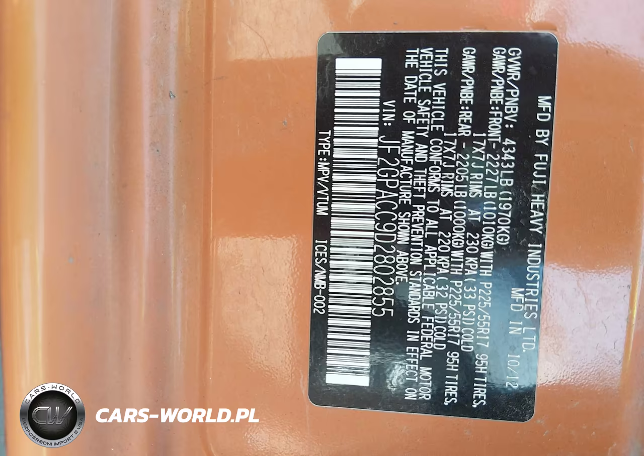 2013 Subaru Xv Crosstrek 2.0I Premium VIN:JF2GPACC9D2802855 - 9