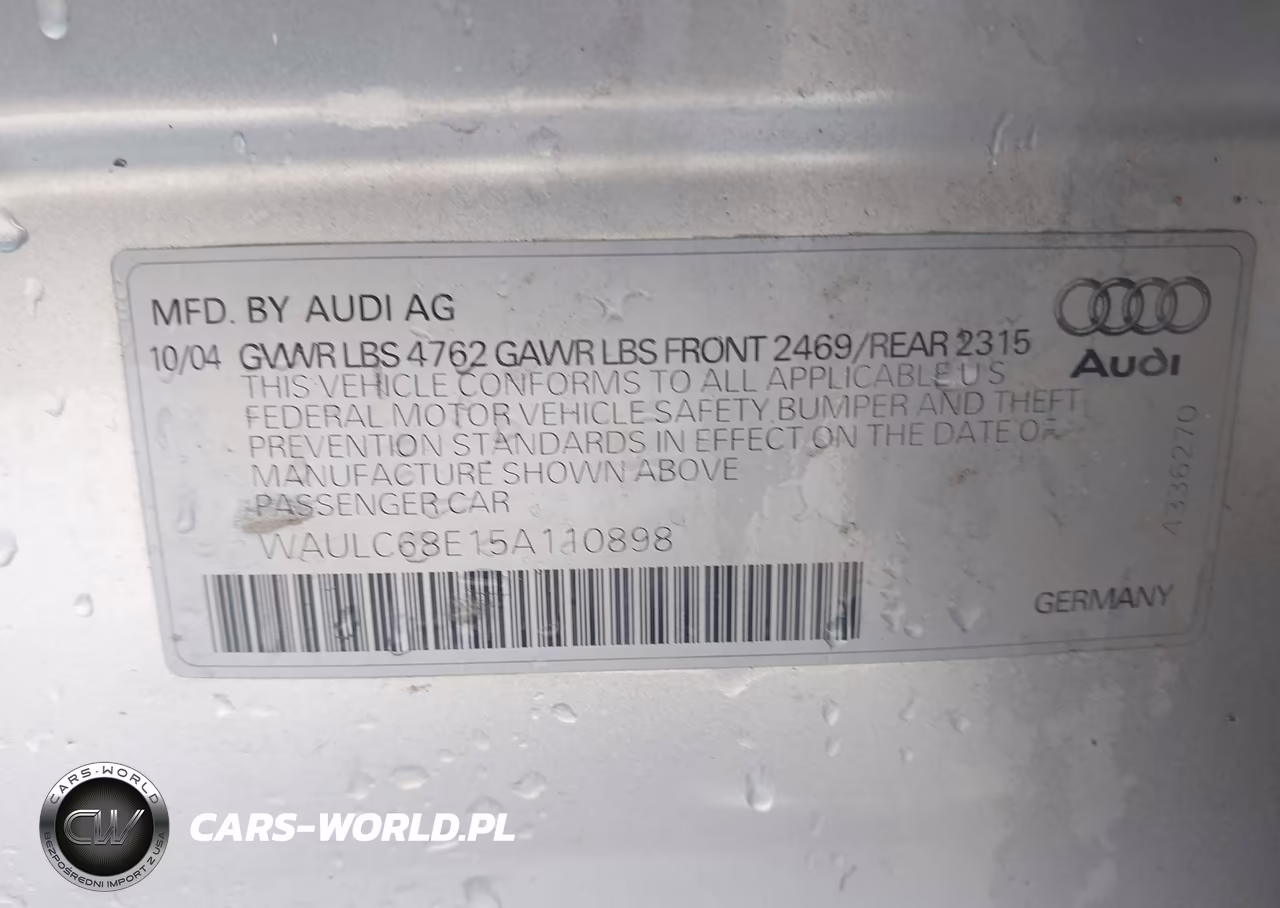 2005 Audi A4 1.8T Special Edition VIN:WAULC68E15A110898 - 9