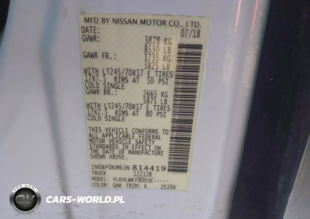2018 Nissan Nv Cargo Nv1500 S V6 VIN:1N6BF0KM6JN814419 - 9