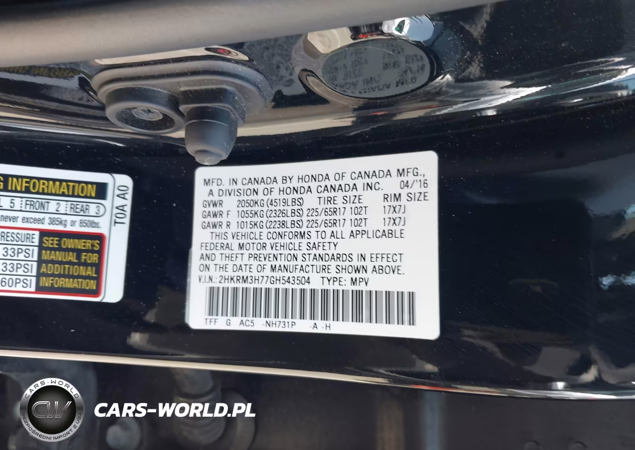 2016 Honda Cr-V Ex-L VIN:2HKRM3H77GH543504 - 9