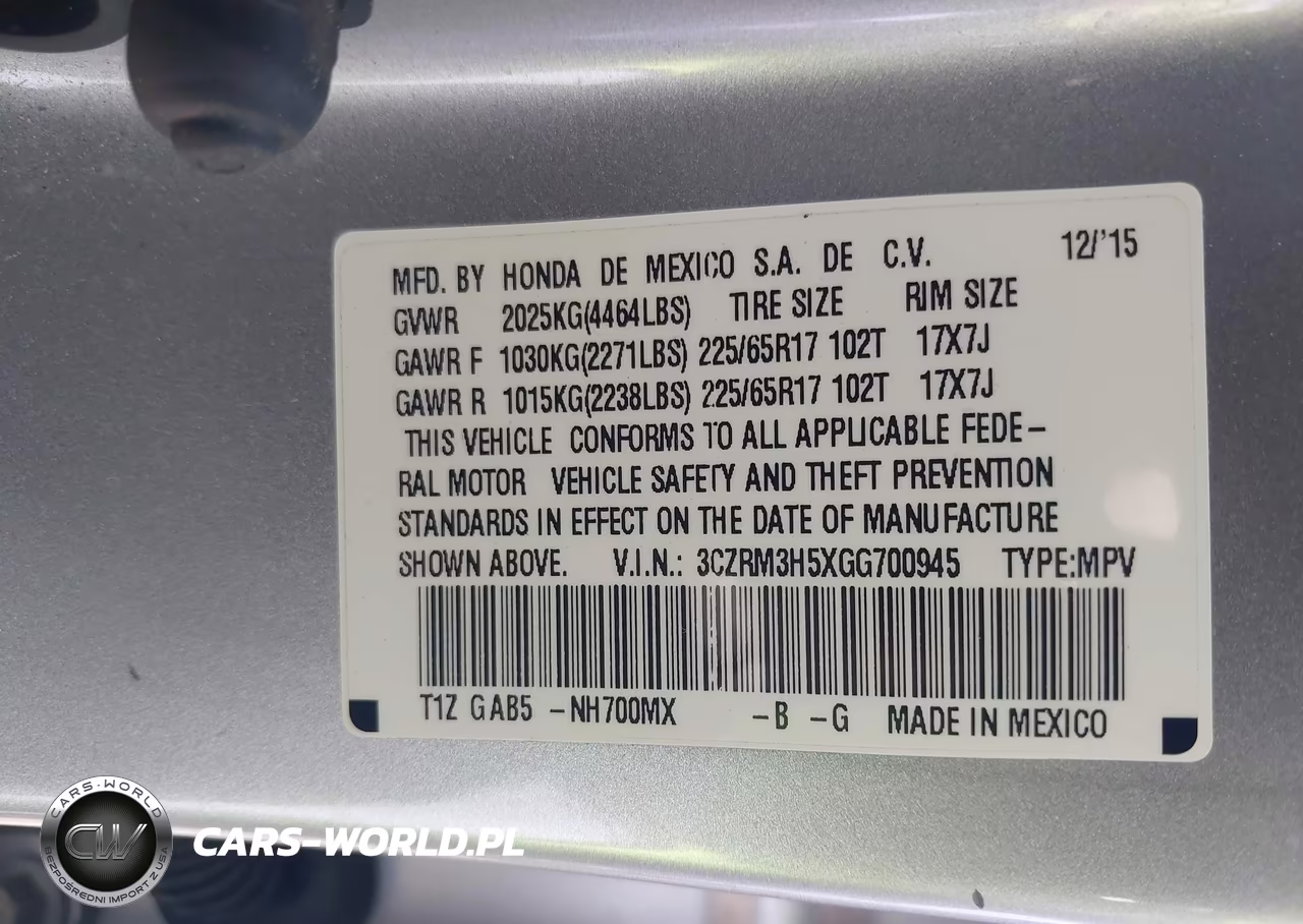2016 Honda Cr-V Ex VIN:3CZRM3H5XGG700945 - 9