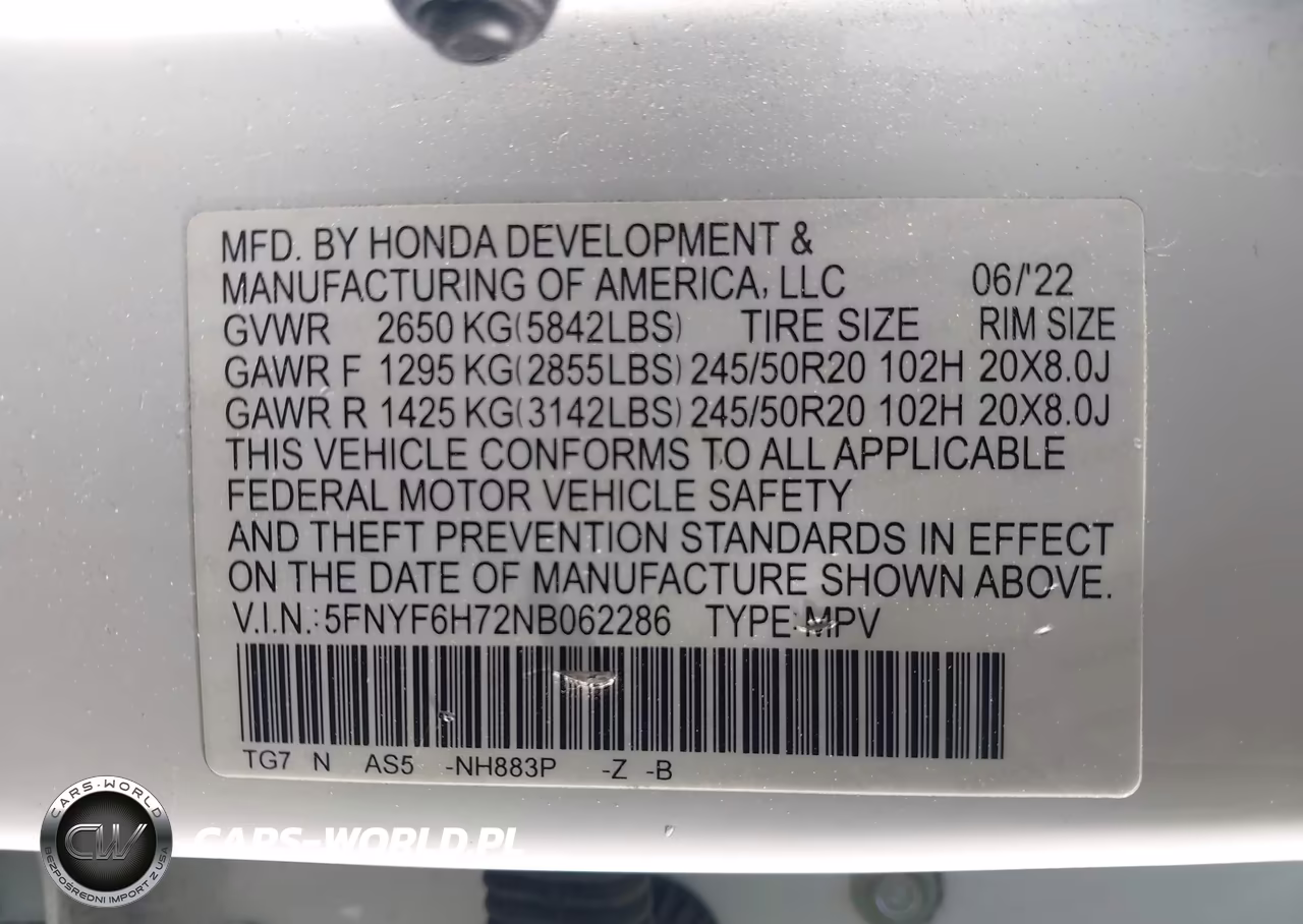 2022 Honda Pilot Awd Black Edition VIN:5FNYF6H72NB062286 - 9