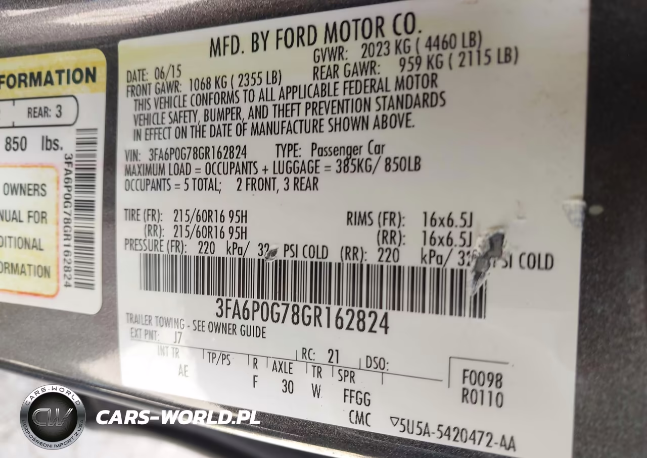 2016 Ford Fusion S VIN:3FA6P0G78GR162824 - 9
