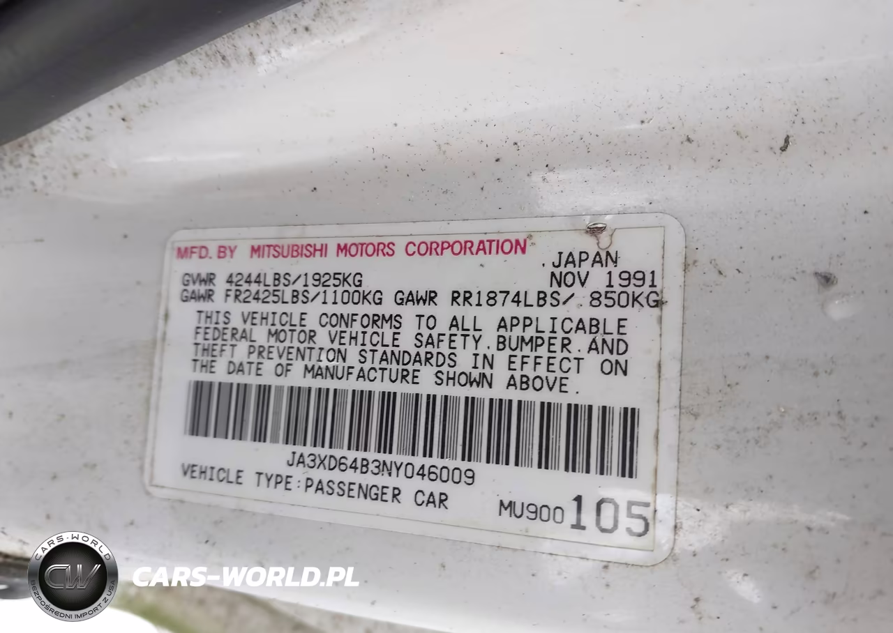 1992 Mitsubishi 3000 Gt Sl VIN:JA3XD64B3NY046009 - 9