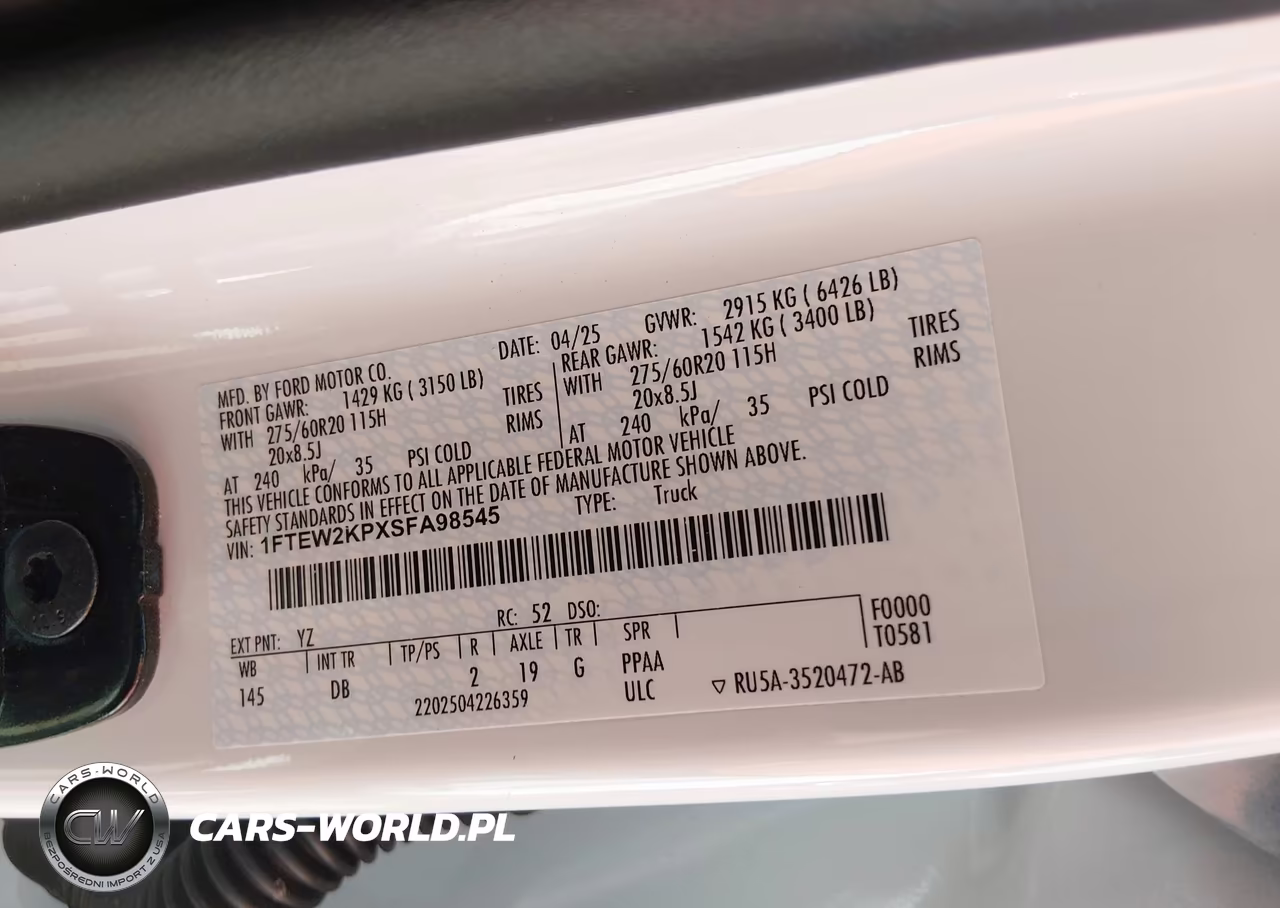 2025 Ford F-150 Stx VIN:1FTEW2KPXSFA98545 - 9