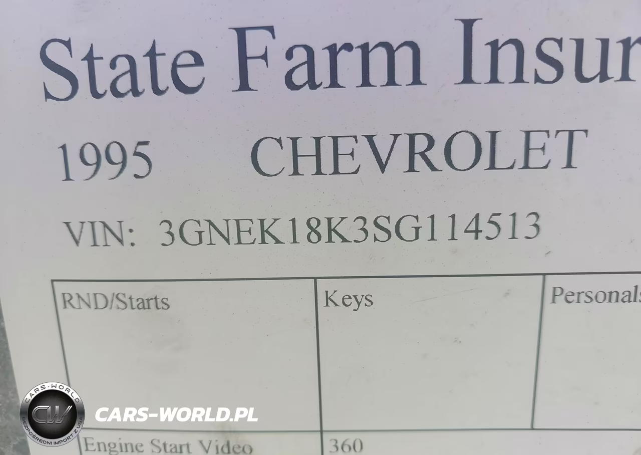 1995 Chevrolet Tahoe K1500 VIN:3GNEK18K3SG114513 - 9