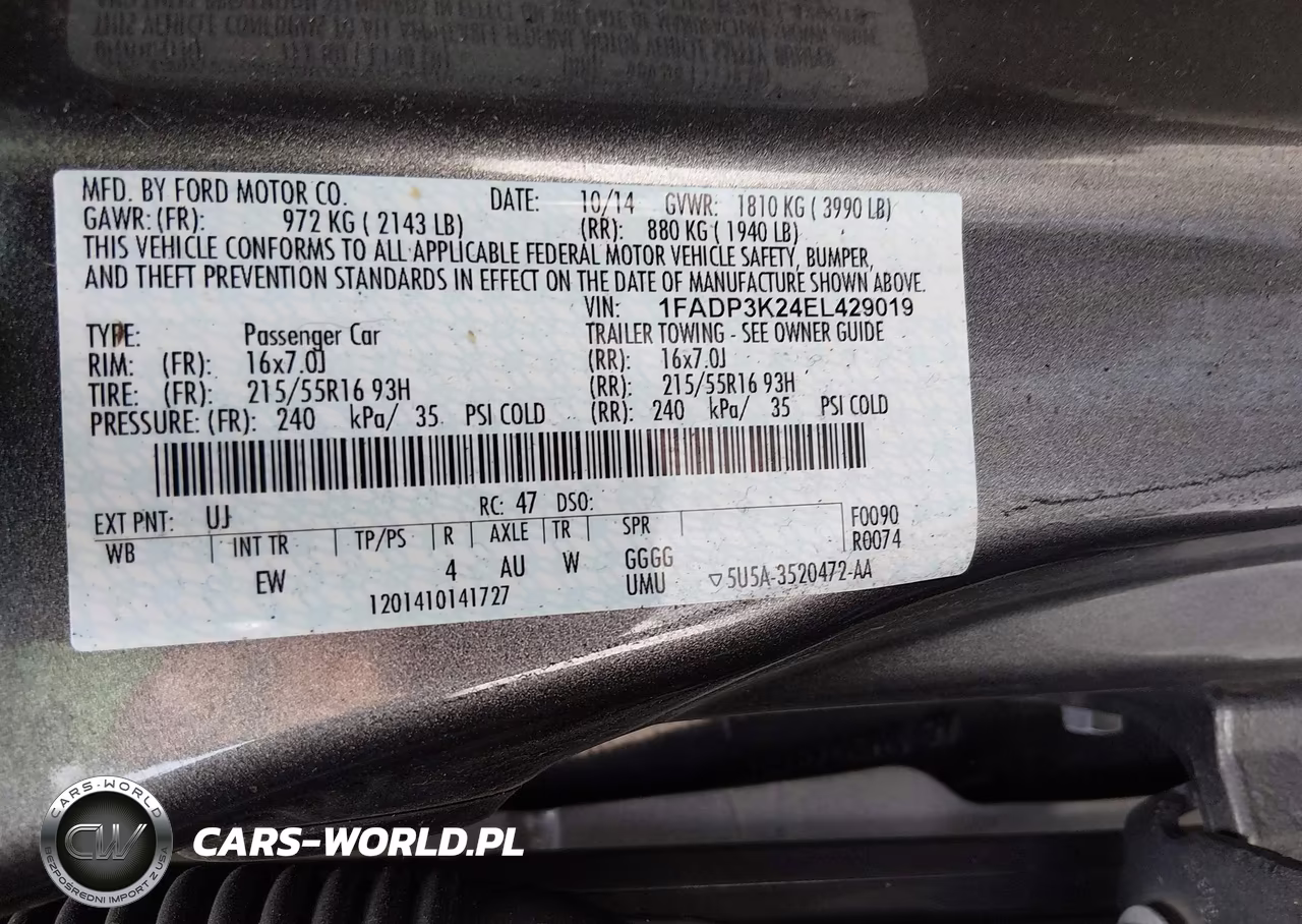 2014 Ford Focus Se VIN:1FADP3K24EL429019 - 9