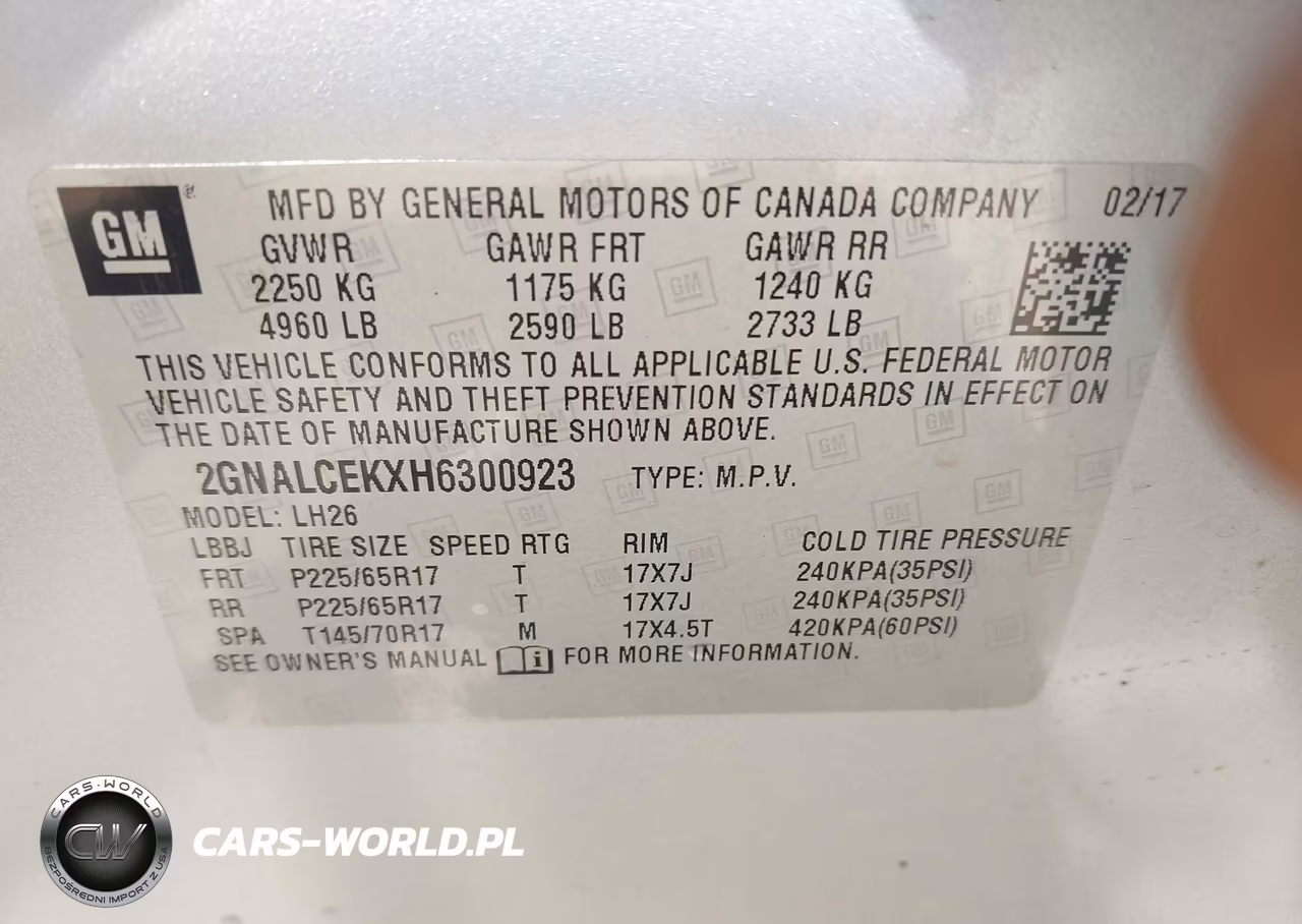 2017 Chevrolet Equinox Lt VIN:2GNALCEKXH6300923 - 8