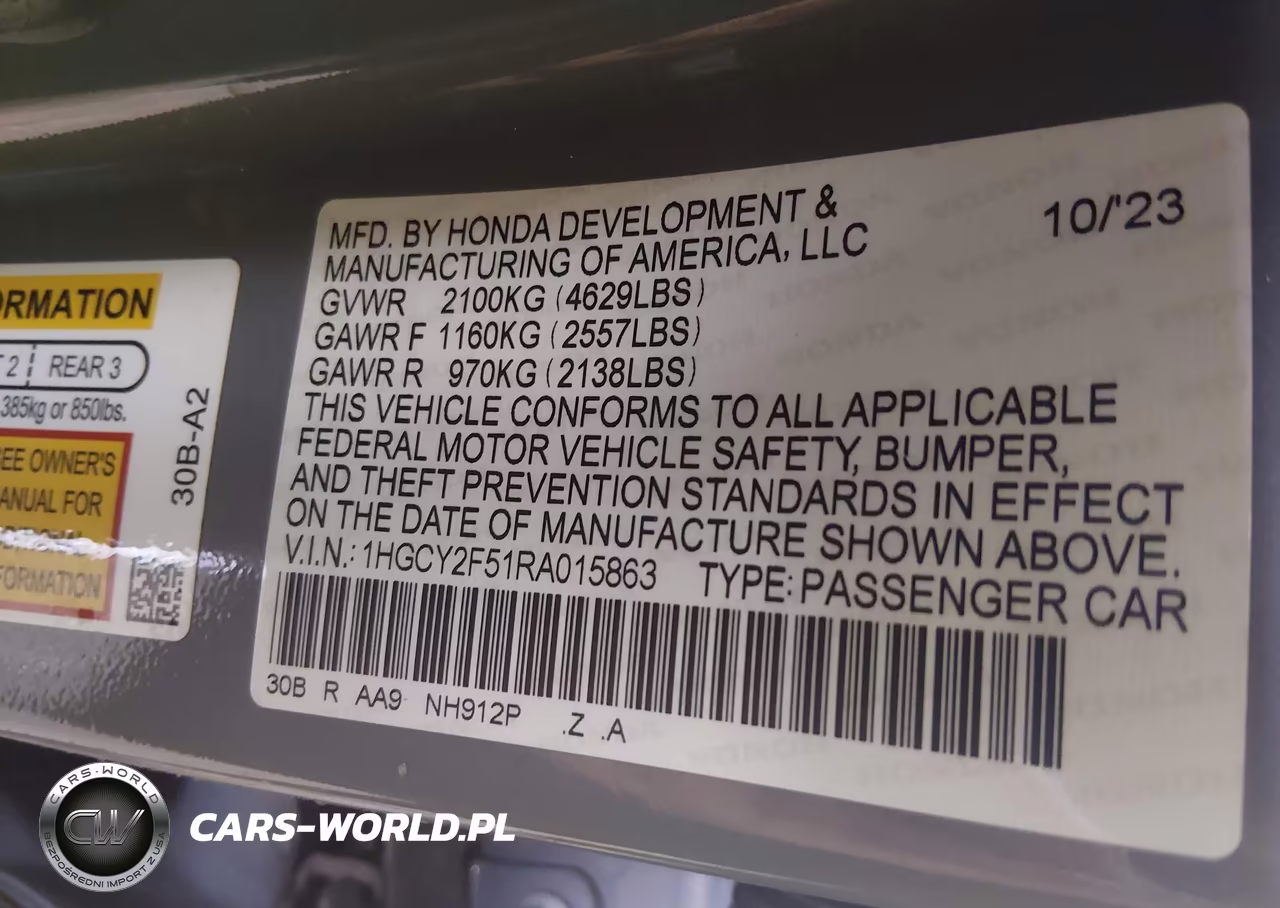 2024 Honda Accord Hybrid Sport VIN:1HGCY2F51RA015863 - 9