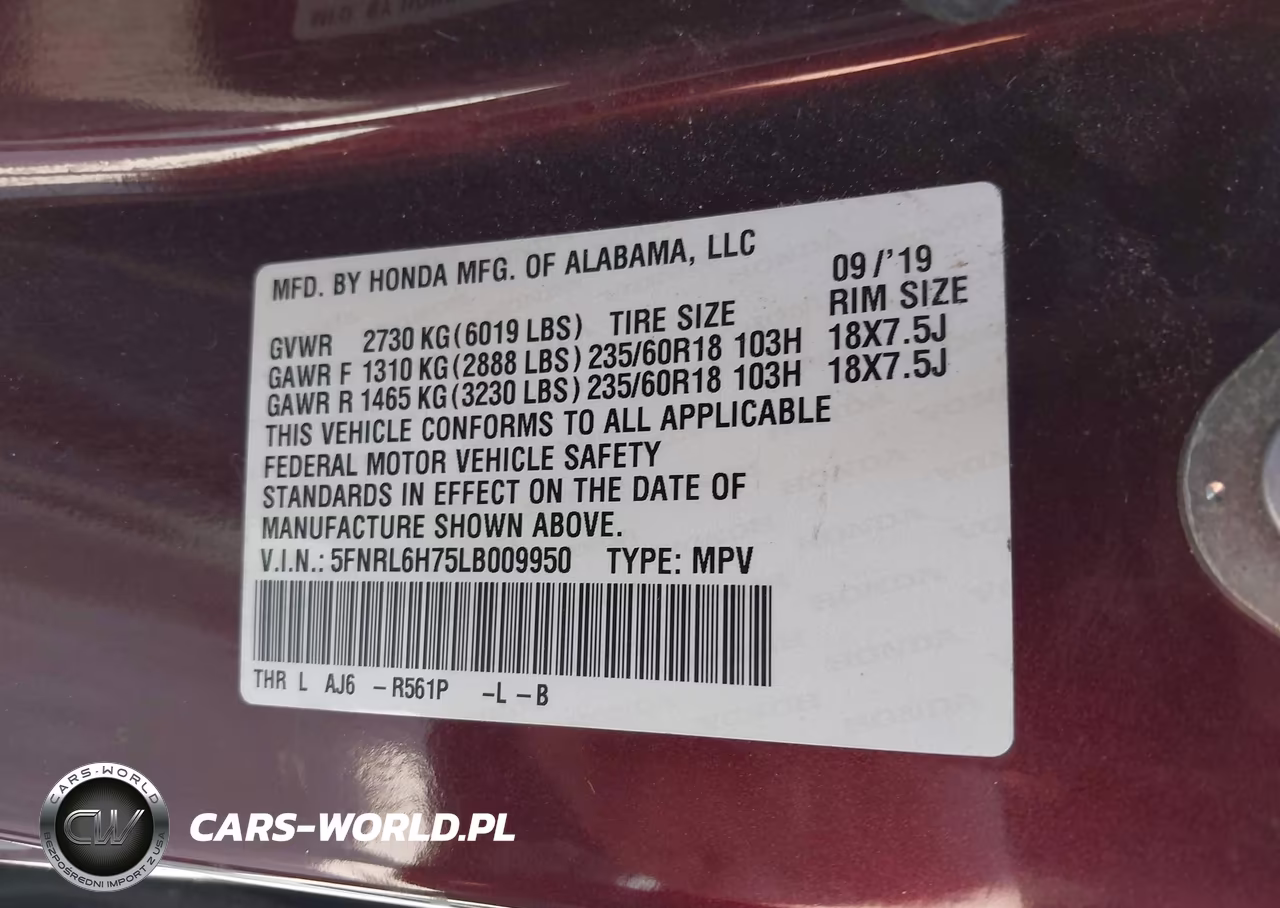 2020 Honda Odyssey Ex-L-Ex-L W-Navi Res VIN:5FNRL6H75LB009950 - 9