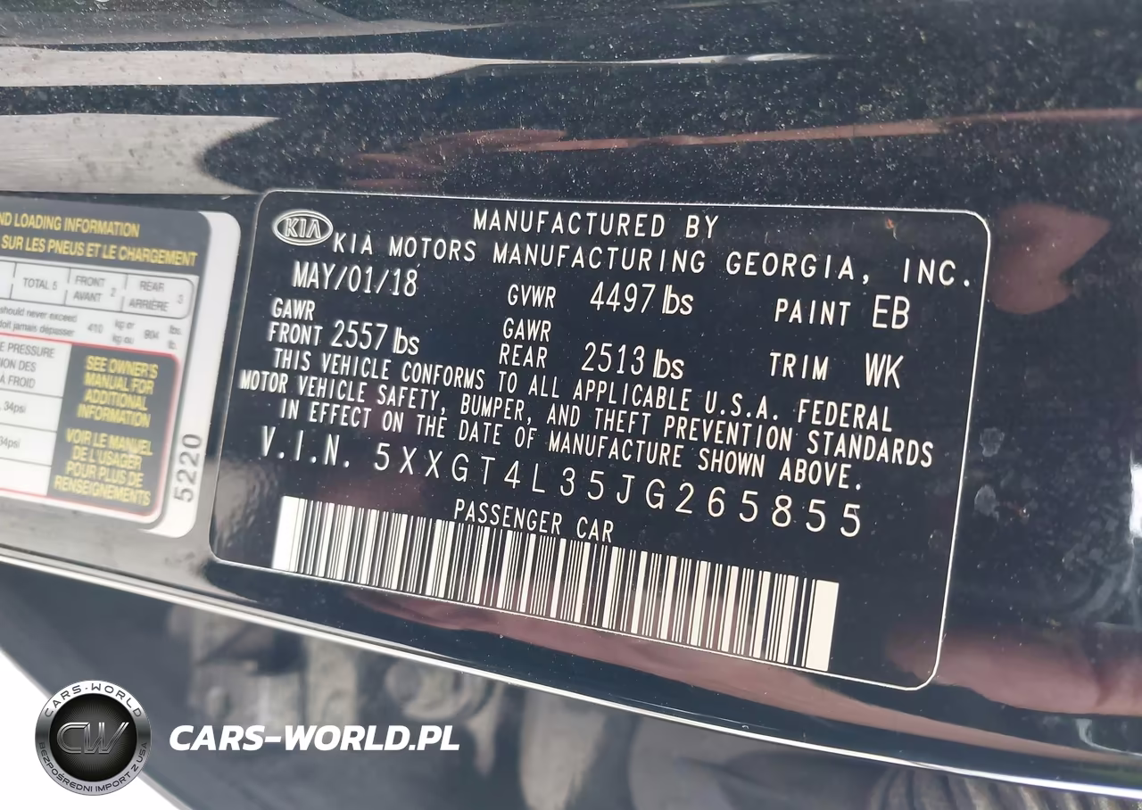 2018 Kia Optima Lx VIN:5XXGT4L35JG265855 - 9