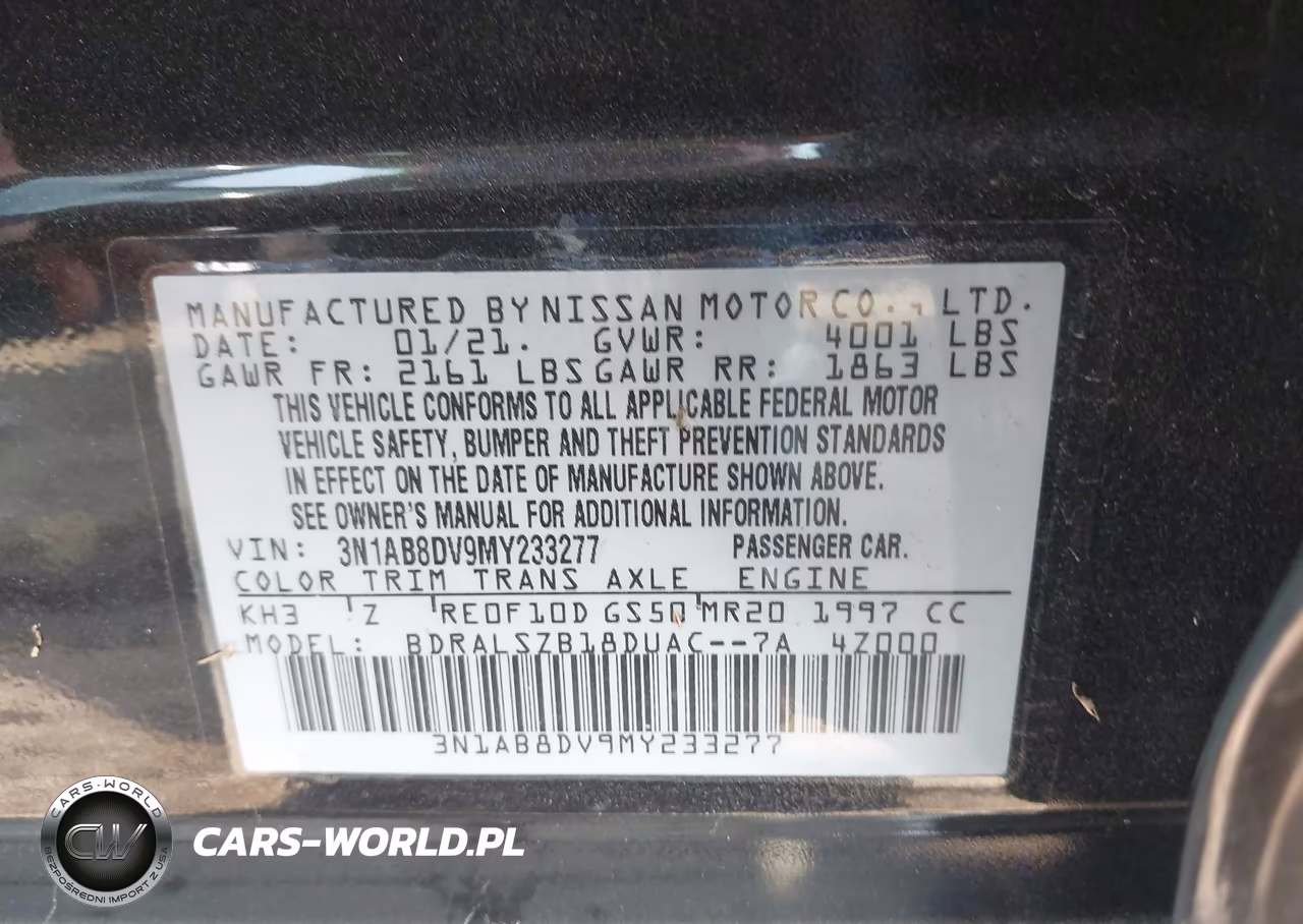 2021 Nissan Sentra Sr Xtronic Cvt VIN:3N1AB8DV9MY233277 - 9