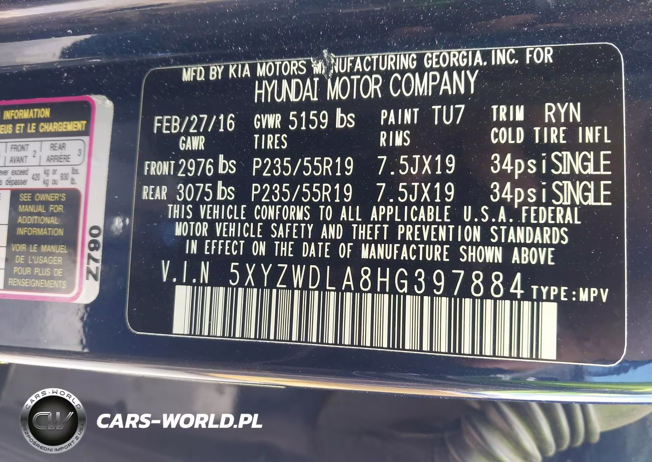 2017 Hyundai Santa Fe Sport VIN:5XYZWDLA8HG397884 - 9
