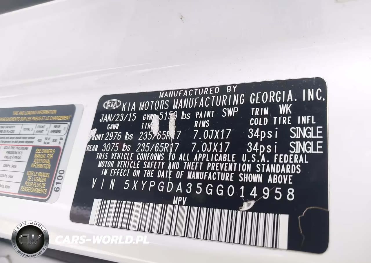 2016 Kia Sorento 2.4L Lx VIN:5XYPGDA35GG014958 - 9
