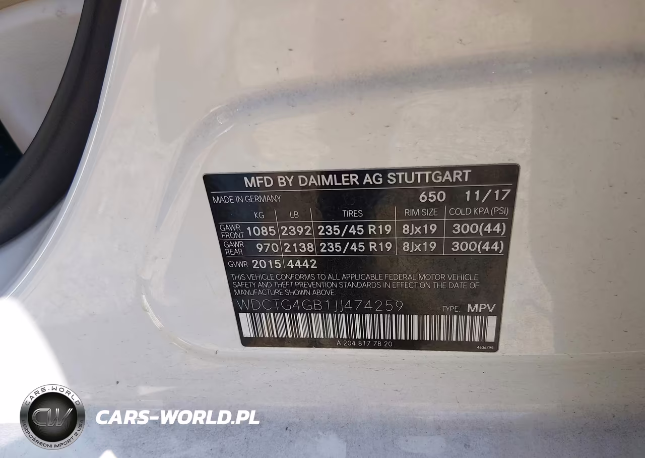 2018 Mercedes-Benz Gla 250 4Matic VIN:WDCTG4GB1JJ474259 - 9