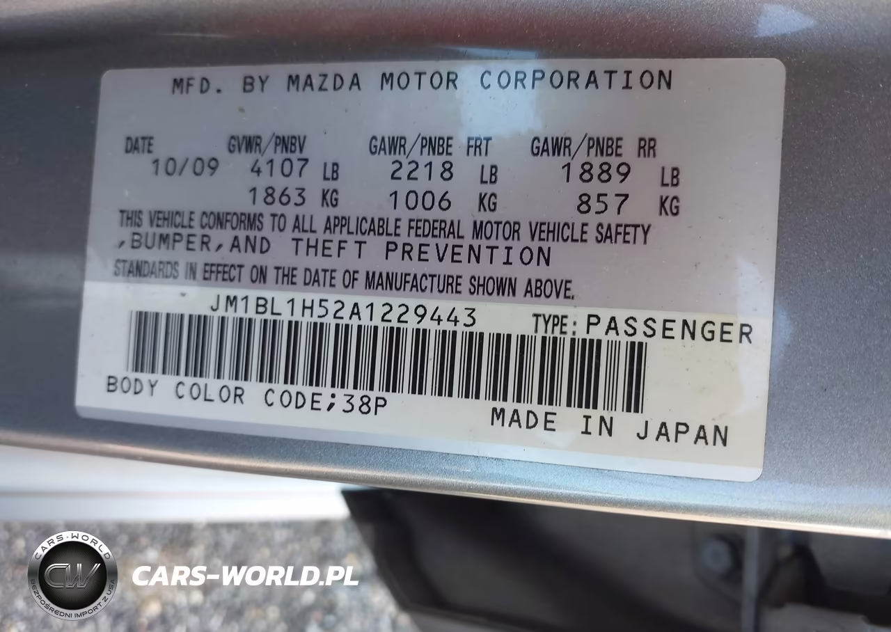 2010 Mazda Mazda3 S Sport VIN:JM1BL1H52A1229443 - 9