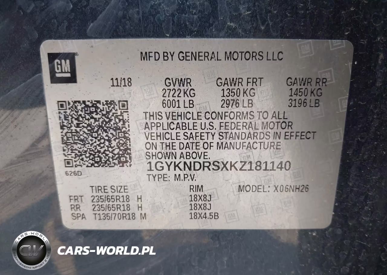 2019 Cadillac Xt5 Luxury VIN:1GYKNDRSXKZ181140 - 9