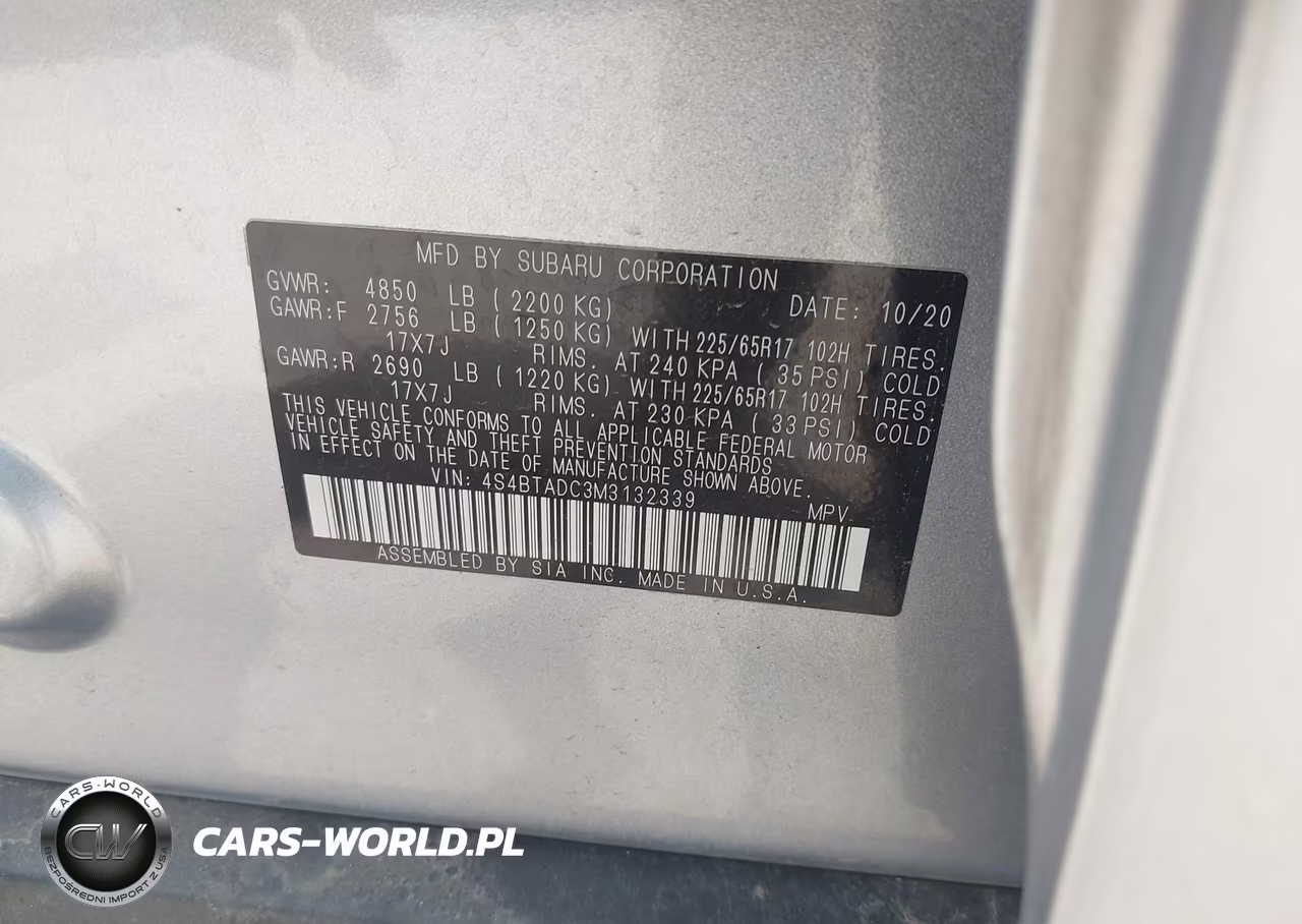2021 Subaru Outback Premium VIN:4S4BTADC3M3132339 - 9