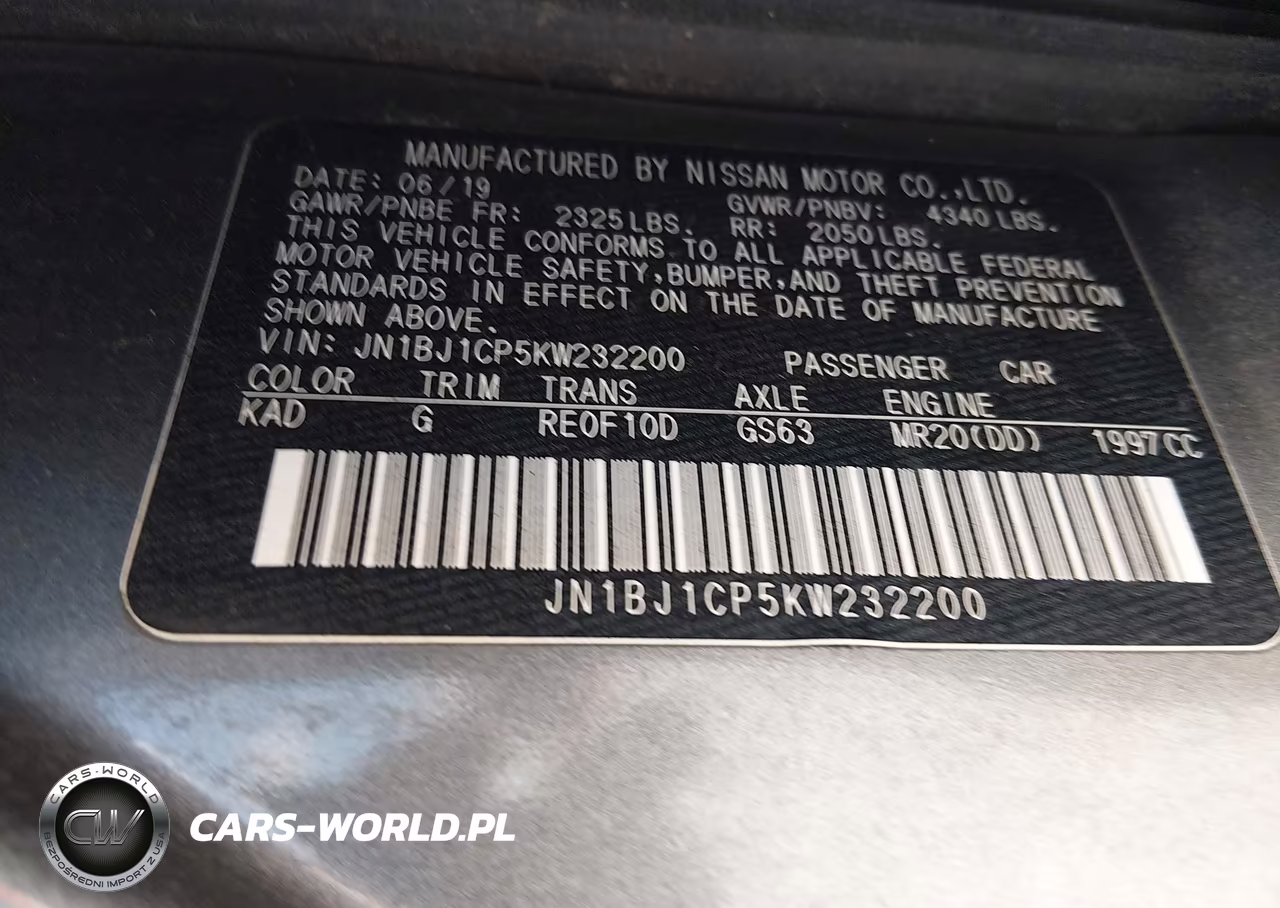 2019 Nissan Rogue Sport S VIN:JN1BJ1CP5KW232200 - 9