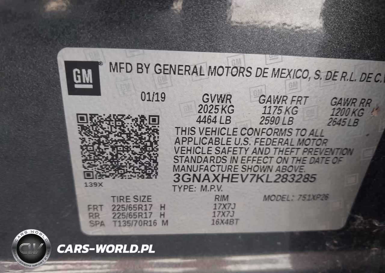 2019 Chevrolet Equinox Ls VIN:3GNAXHEV7KL283285 - 9