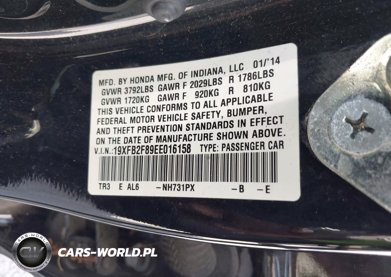 2014 Honda Civic Ex VIN:19XFB2F89EE016158 - 9