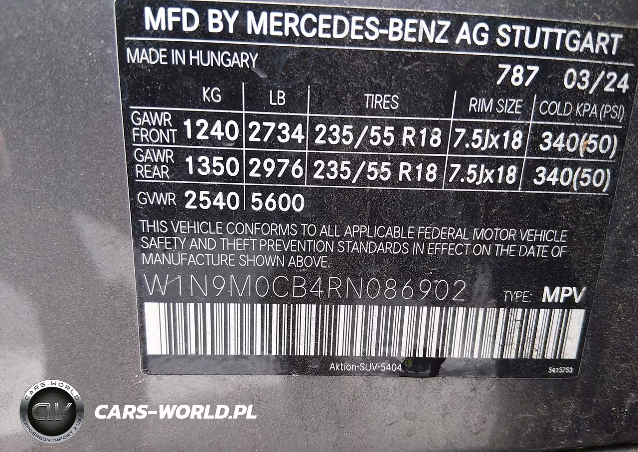 2024 Mercedes-Benz Eqb 250 Suv VIN:W1N9M0CB4RN086902 - 9