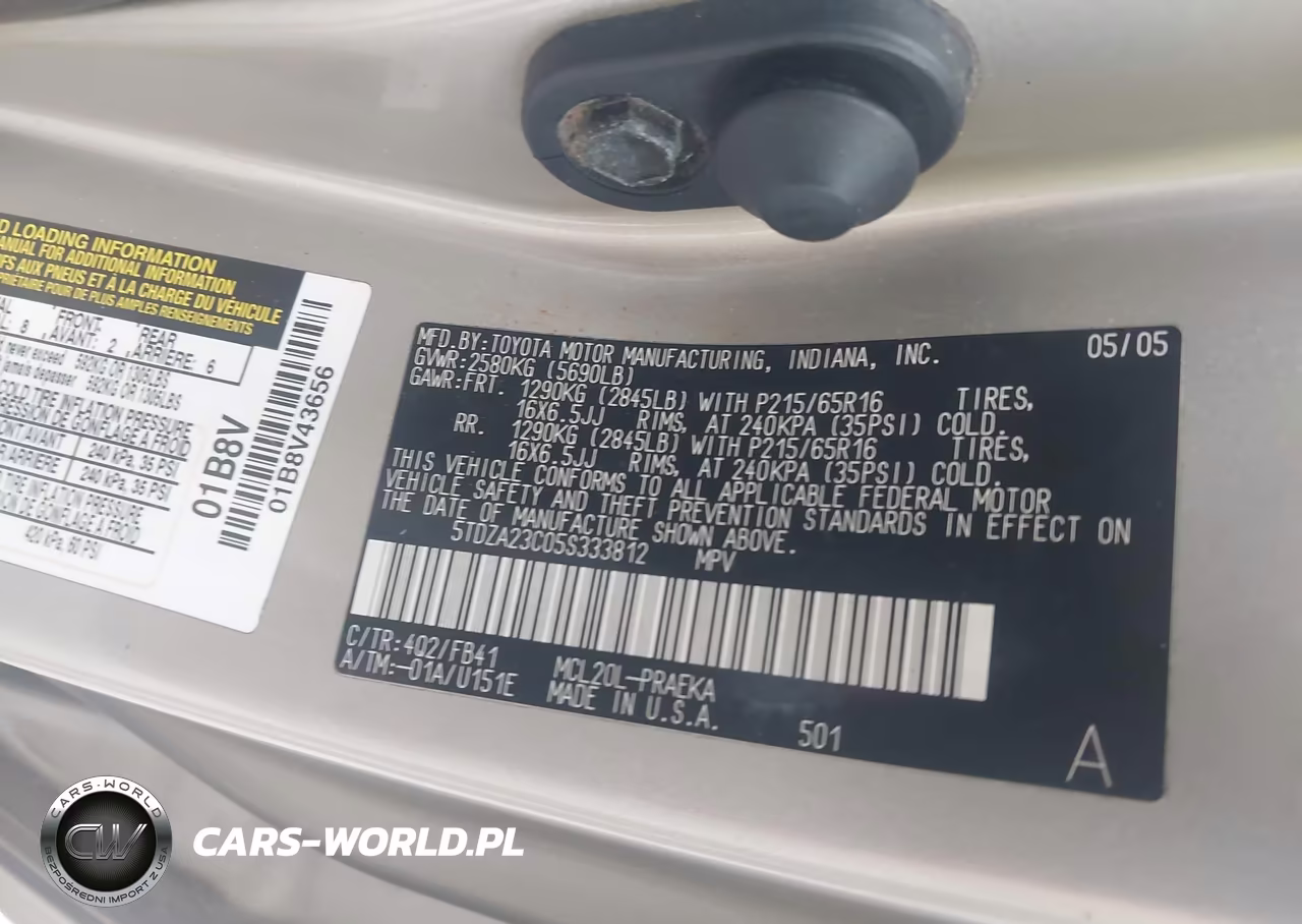 2005 Toyota Sienna Le VIN:5TDZA23C05S333812 - 9