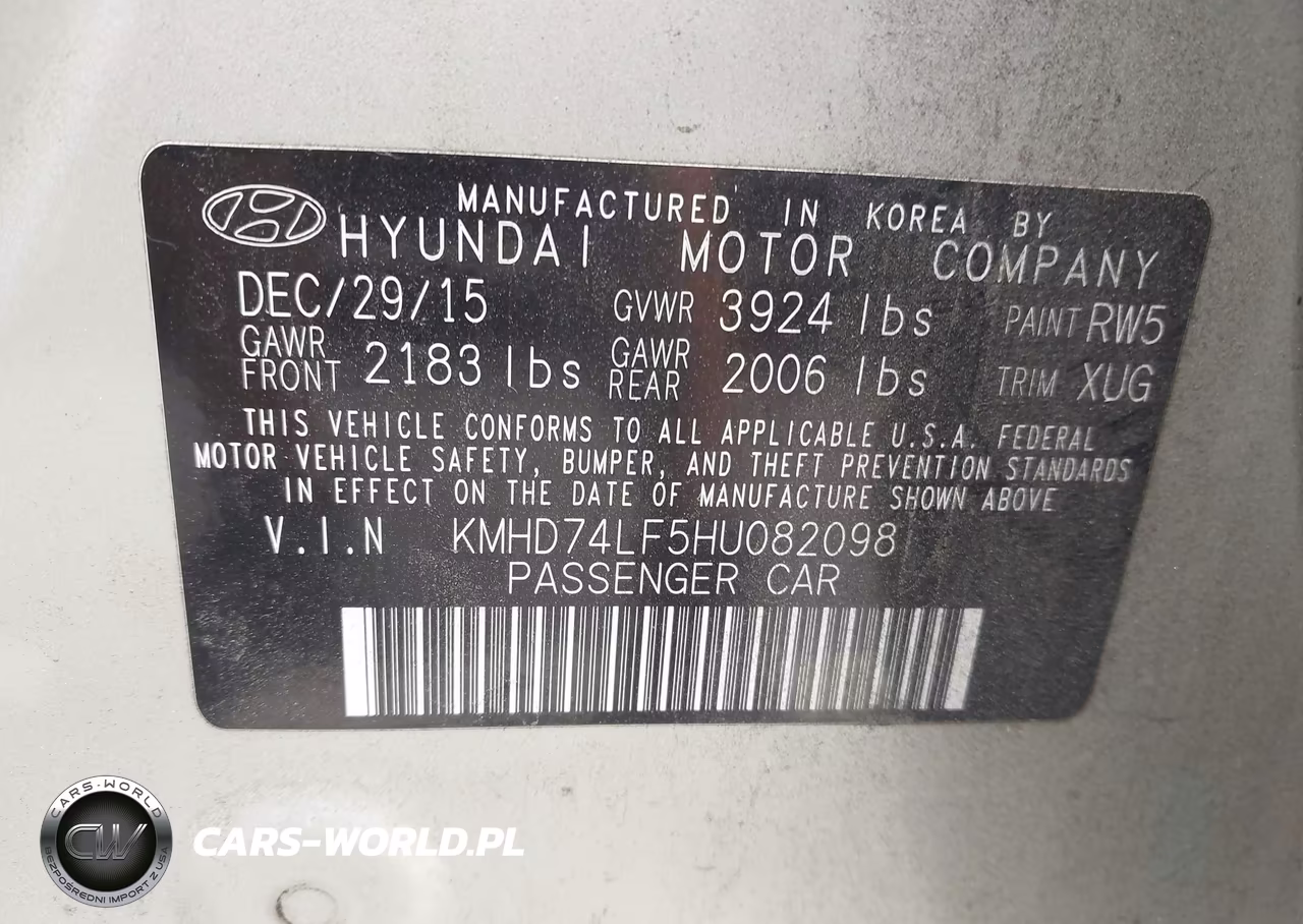 2017 Hyundai Elantra Se VIN:KMHD74LF5HU082098 - 9
