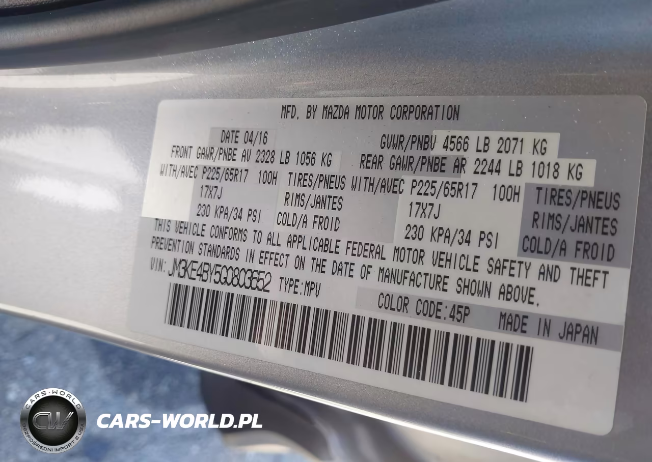 2016 Mazda Cx-5 Sport VIN:JM3KE4BY5G0803652 - 9