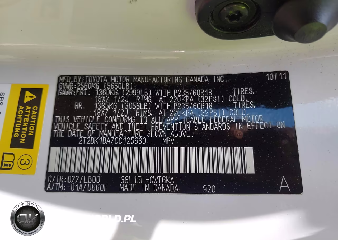 2012 Lexus Rx 350 VIN:2T2BK1BA7CC125680 - 9