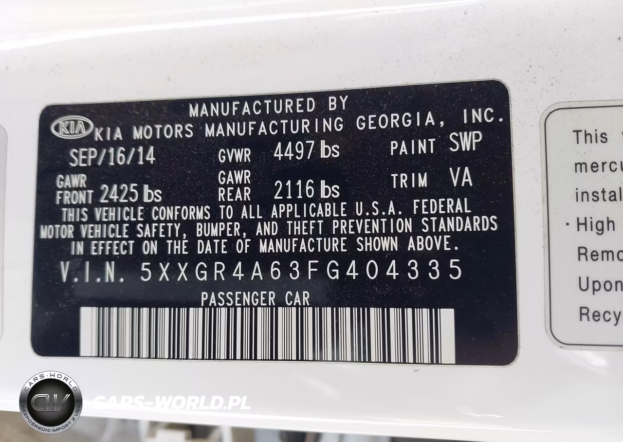 2015 Kia Optima Sxl Turbo VIN:5XXGR4A63FG404335 - 9