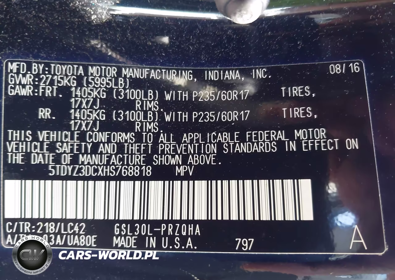 2017 Toyota Sienna Xle 8 Passenger VIN:5TDYZ3DCXHS768818 - 9