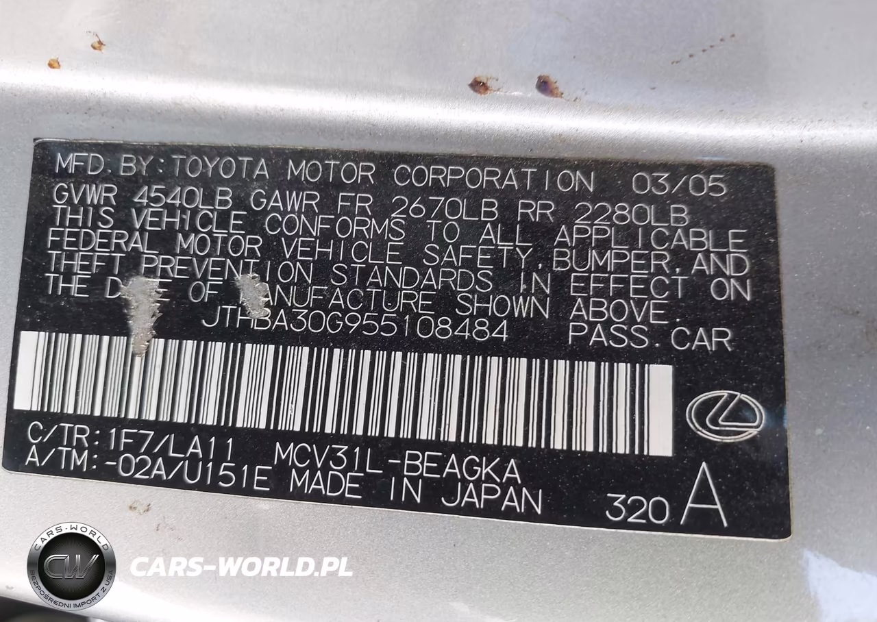 2005 Lexus Es 330 VIN:JTHBA30G955108484 - 9