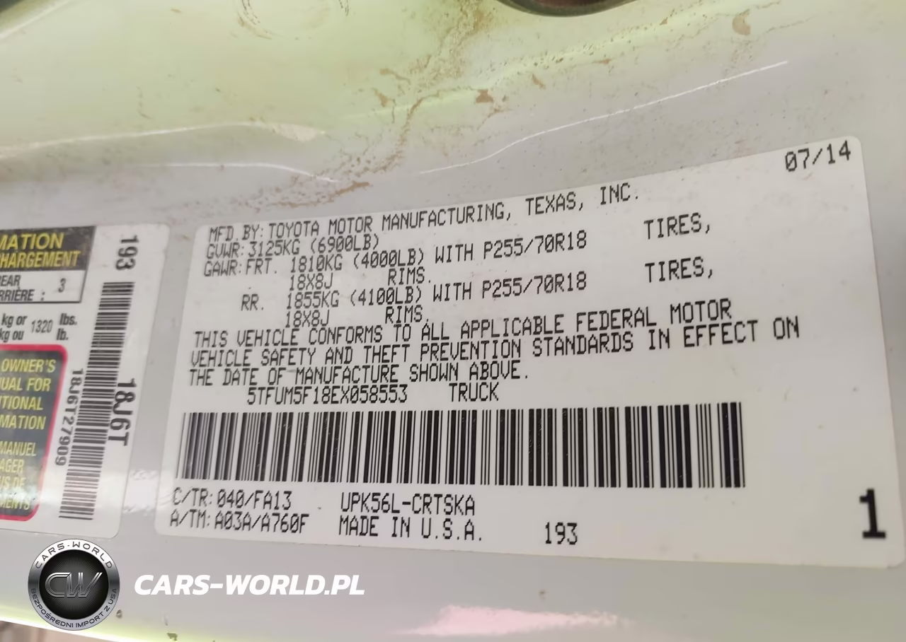 2014 Toyota Tundra Sr 4.6L V8 VIN:5TFUM5F18EX058553 - 9