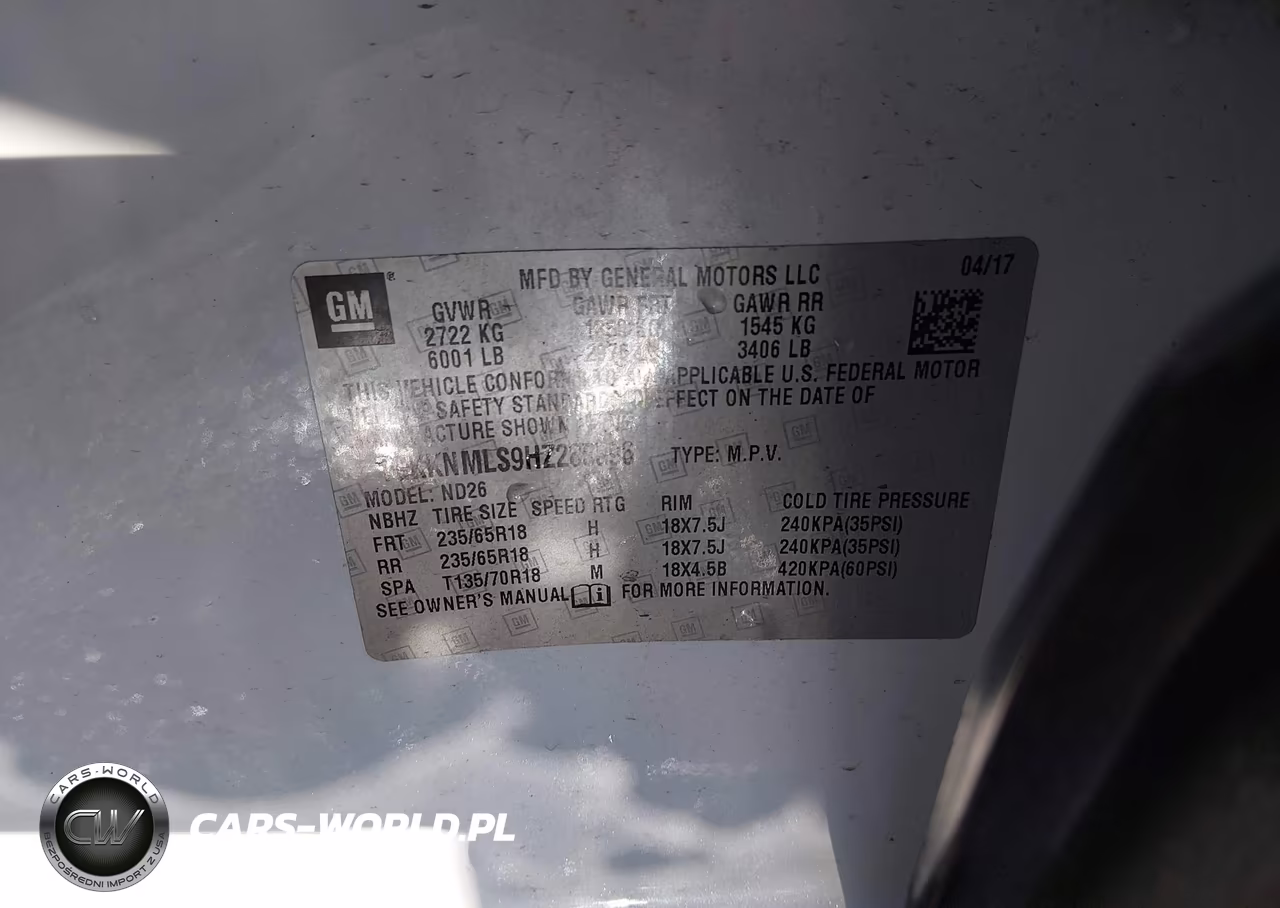 2017 GMC Acadia Slt-1 VIN:1GKKNMLS9HZ285596 - 9