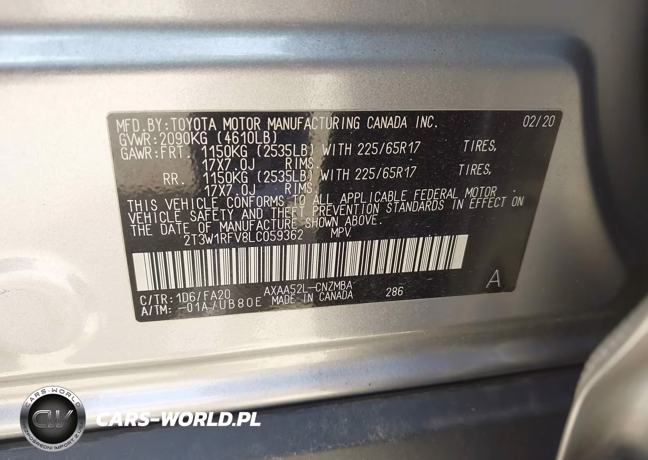 2020 Toyota Rav4 Xle VIN:2T3W1RFV8LC059362 - 9