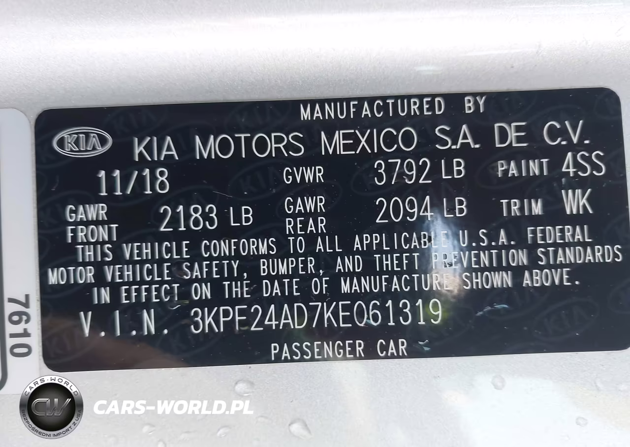 2019 Kia Forte Lxs VIN:3KPF24AD7KE061319 - 9