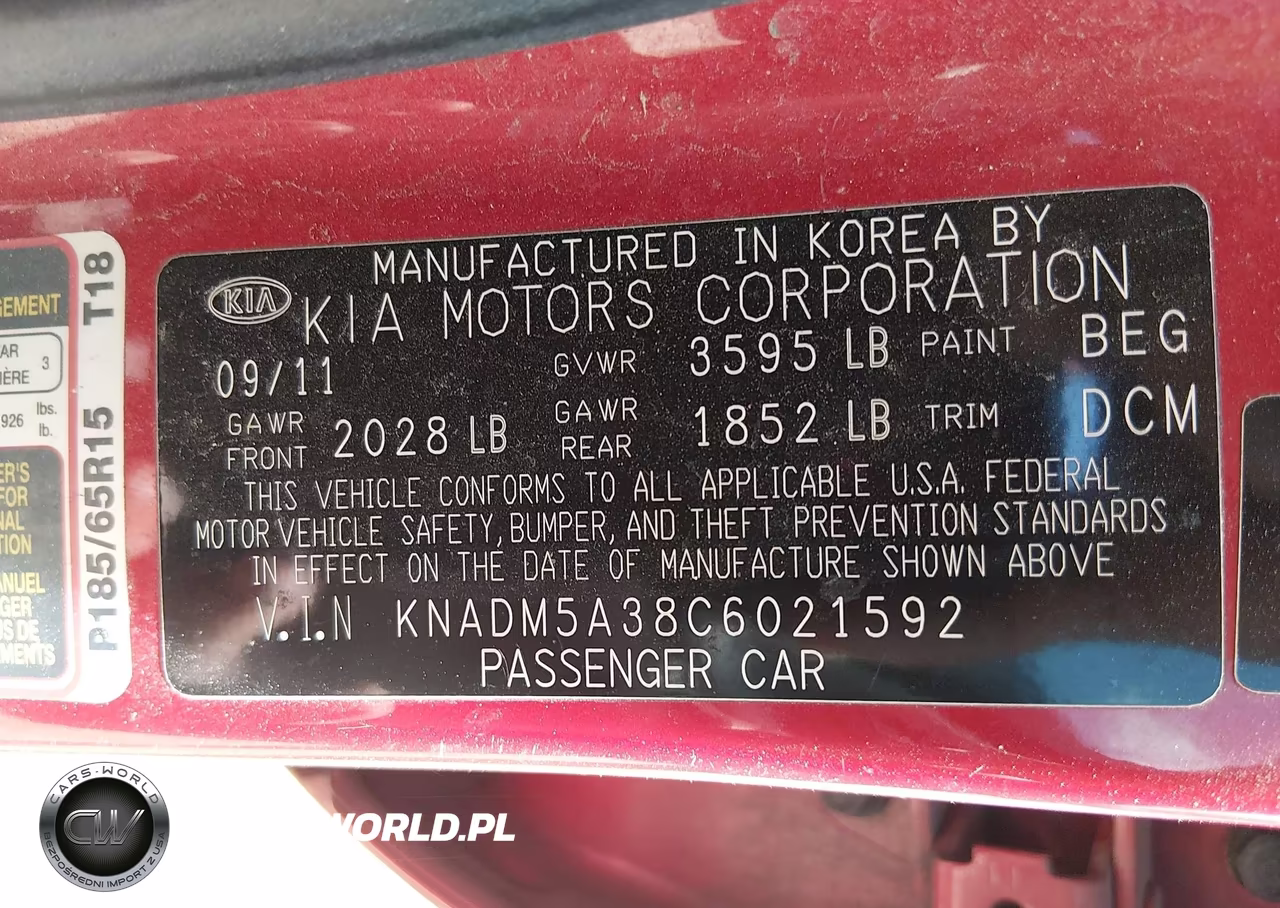 2012 Kia Rio5 Lx VIN:KNADM5A38C6021592 - 9