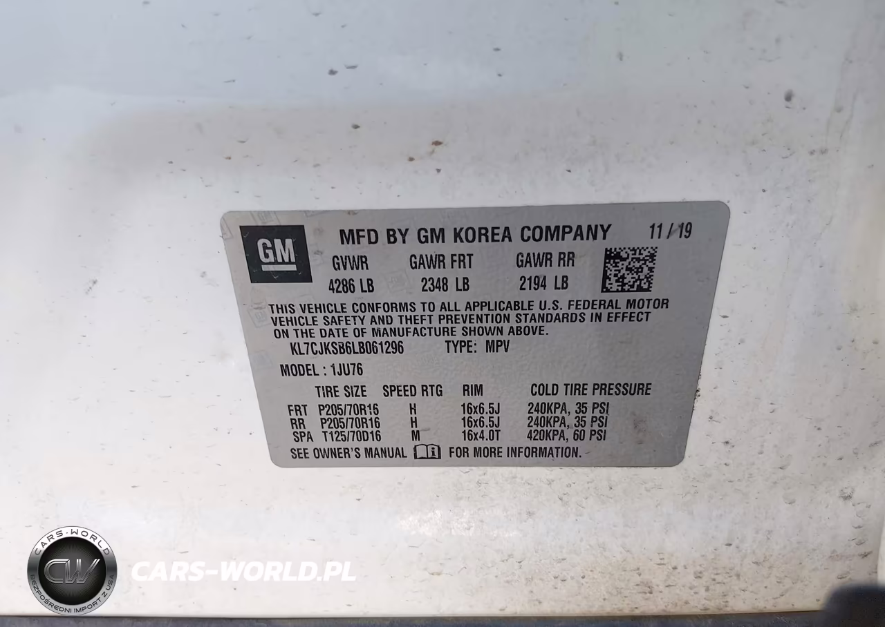 2020 Chevrolet Trax Fwd Ls VIN:KL7CJKSB6LB061296 - 9